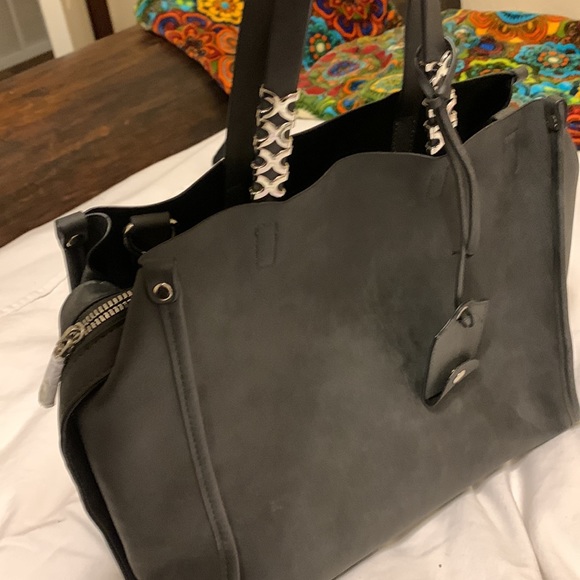 Black Buff Finish Ladies Computer Bag Vegan - Picture 2 of 3